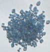 10 grams of 4x4mm Colorlined Metallic Light Blue Miyuki Cubes